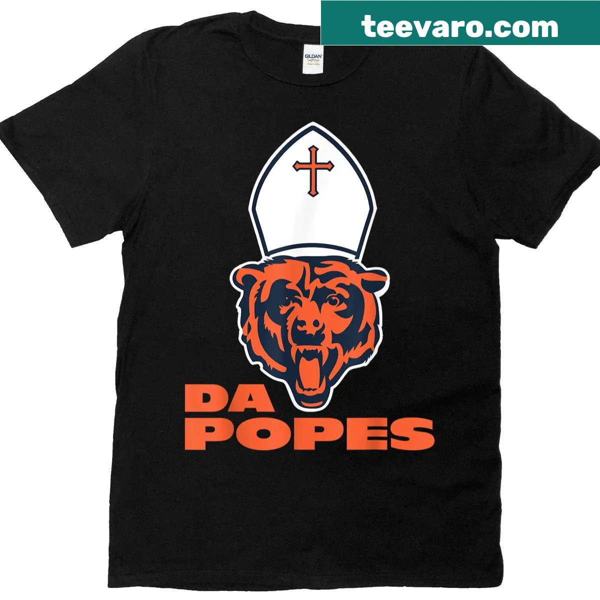 T-shirt featuring Pope Leo design for support. — on a men's t-shirt