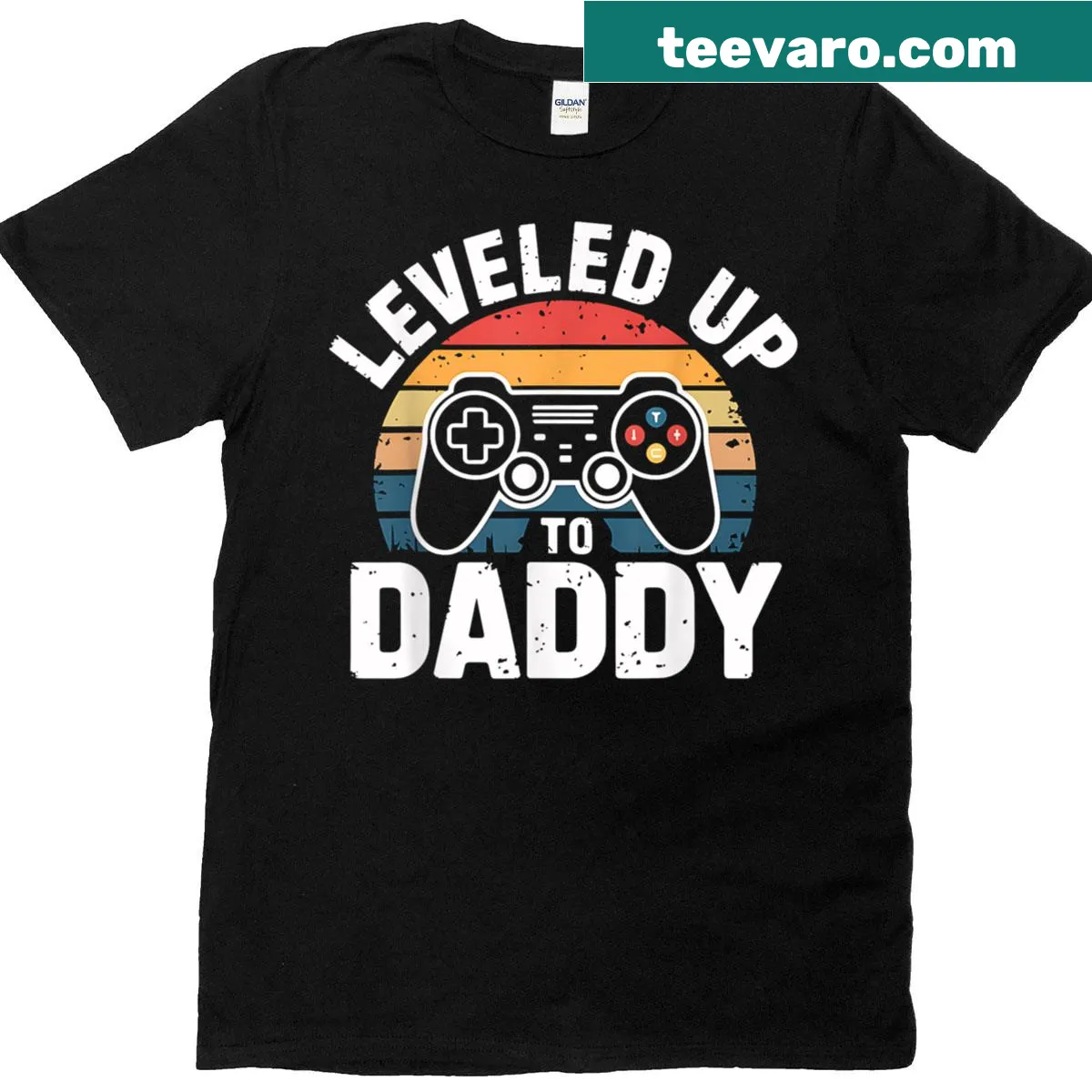 Funny T-shirt for dads featuring gaming design and text — on a men's t-shirt