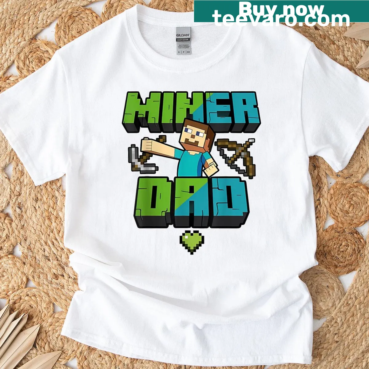 Pixel art style Dad Gamer t-shirt for Father's Day — on a men's t-shirt