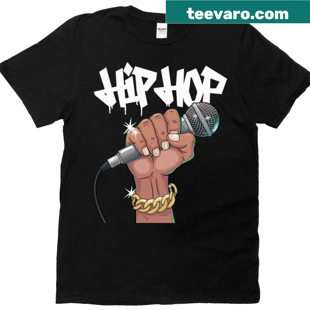 Oversized T-shirt with 90s hip hop graffiti design — on a men's t-shirt