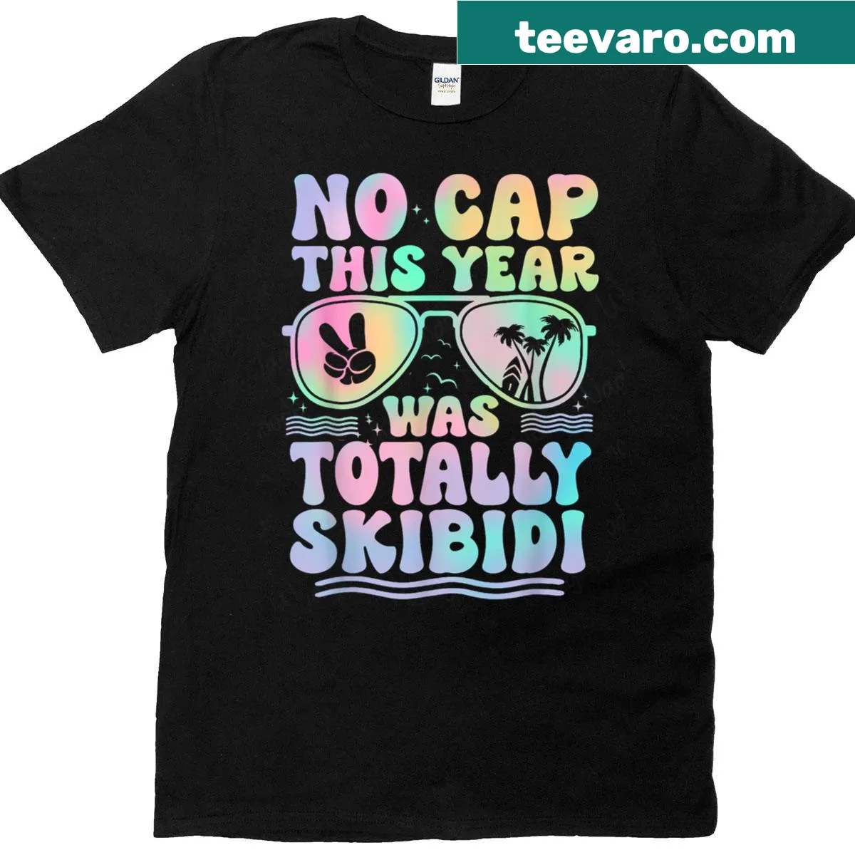 Funny teacher t-shirt saying 'No Cap This Year Was Totally' — on a men's t-shirt