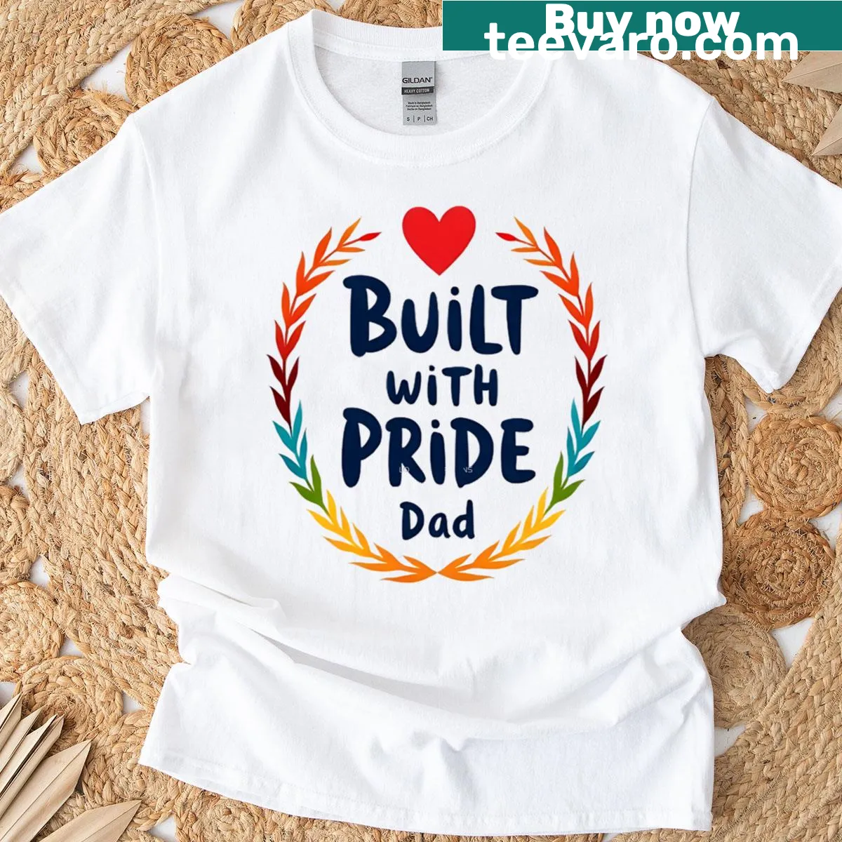 Badge style T-shirt design for proud dads on Father's Day — on a men's t-shirt