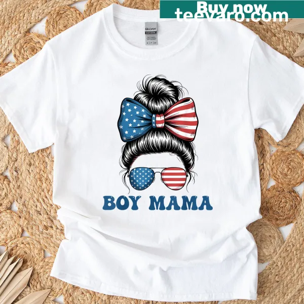 T-shirt for moms featuring a messy bun and camouflage design