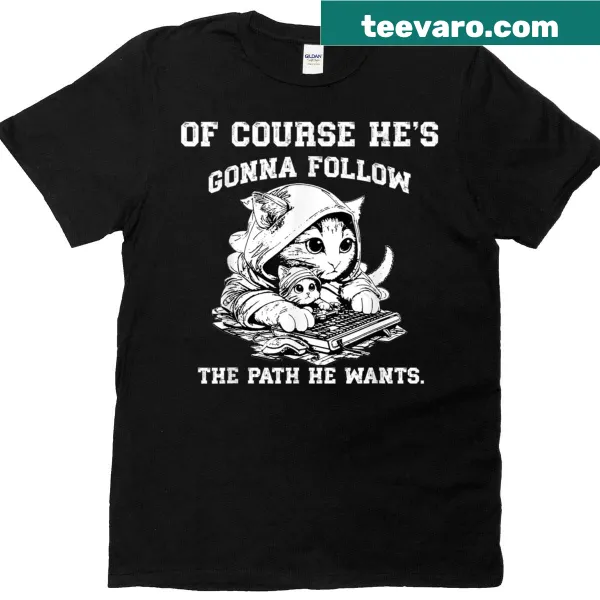 Humorous gaming t-shirt featuring a fun graphic about following paths