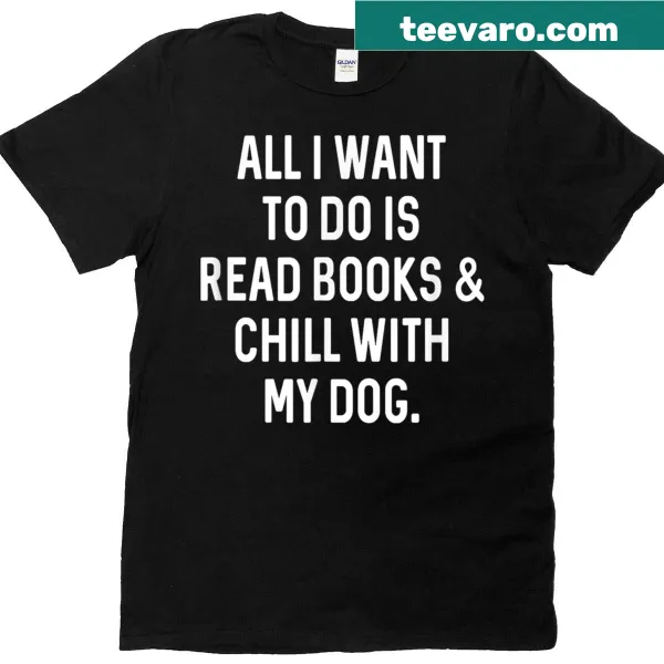 Funny t-shirt for book lovers who enjoy reading with dogs
