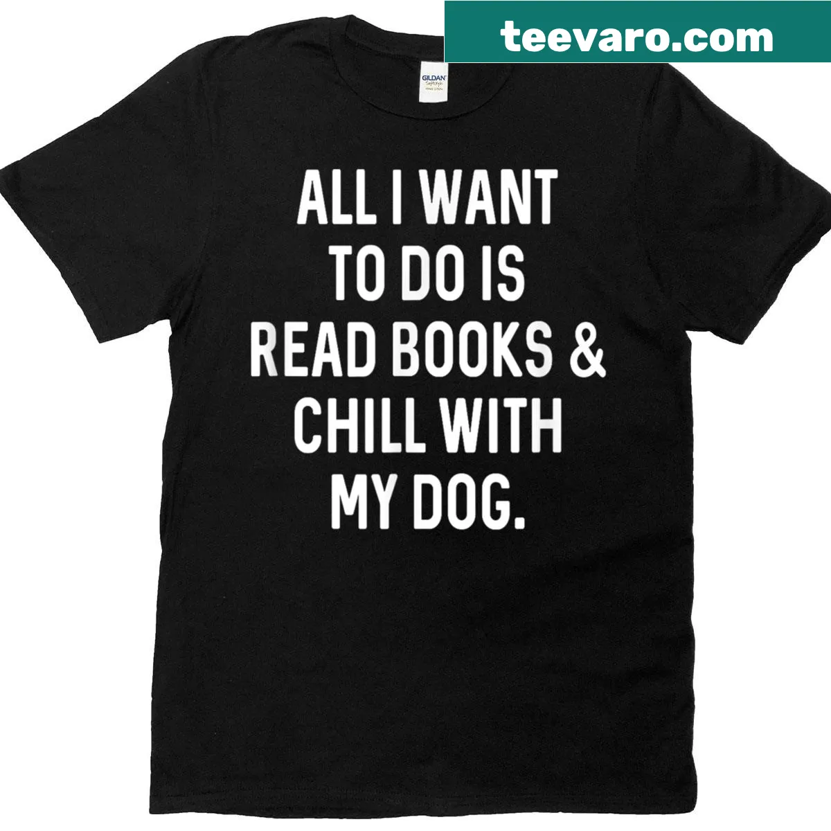 Funny t-shirt for book lovers who enjoy reading with dogs — on a men's t-shirt