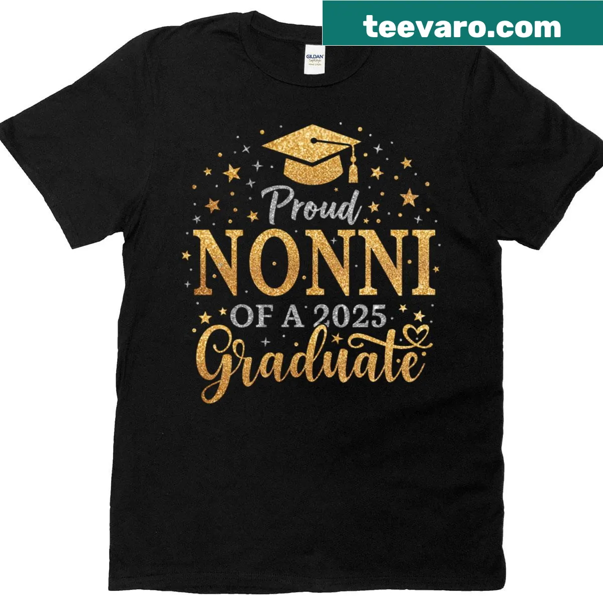 Proud grandma t-shirt celebrating a Class of 2025 graduate — on a men's t-shirt