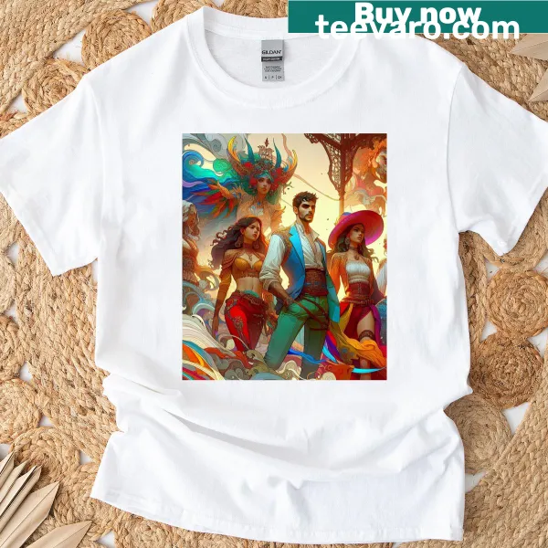 Enchanted T-shirt featuring guardians from the ethereal realm