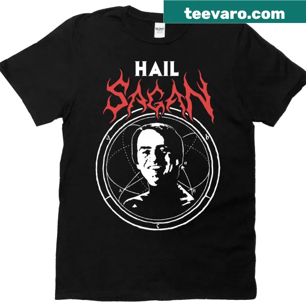 Illustrative t-shirt design celebrating Carl Sagan and his contributions to science.