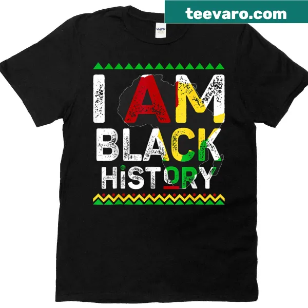 T-shirt with bold text celebrating Black History Month