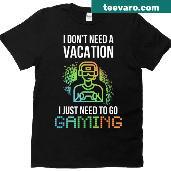 Funny gaming t-shirt with controller graphic and humorous saying