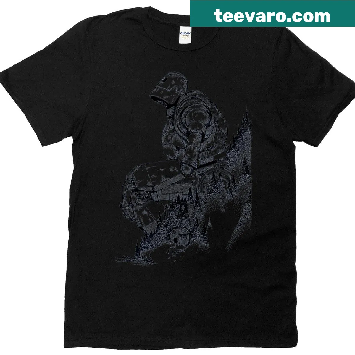 Oversized T-shirt featuring the Iron Giant character from the animated film — on a men's t-shirt