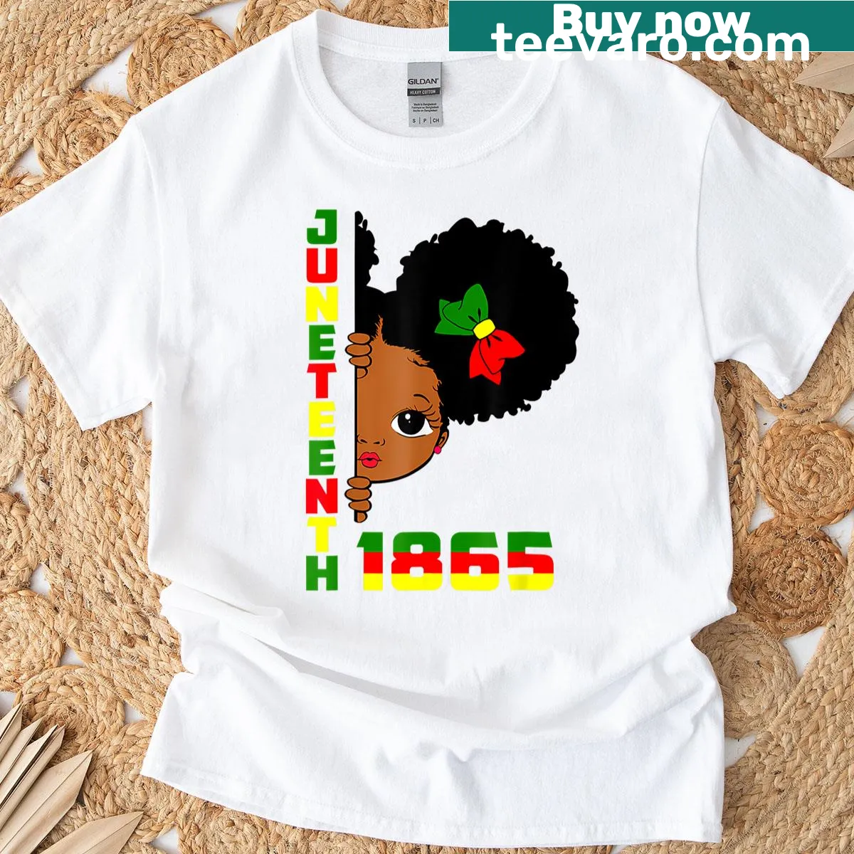 Cute T-shirt celebrating Black girls and Juneteenth — on a men's t-shirt
