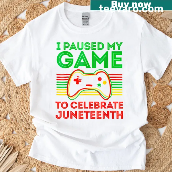 Fun gamer T-shirt for Juneteenth celebration with gaming reference