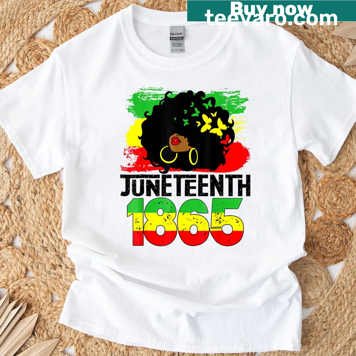Empowering T-shirt celebrating Black women and Juneteenth — on a men's t-shirt