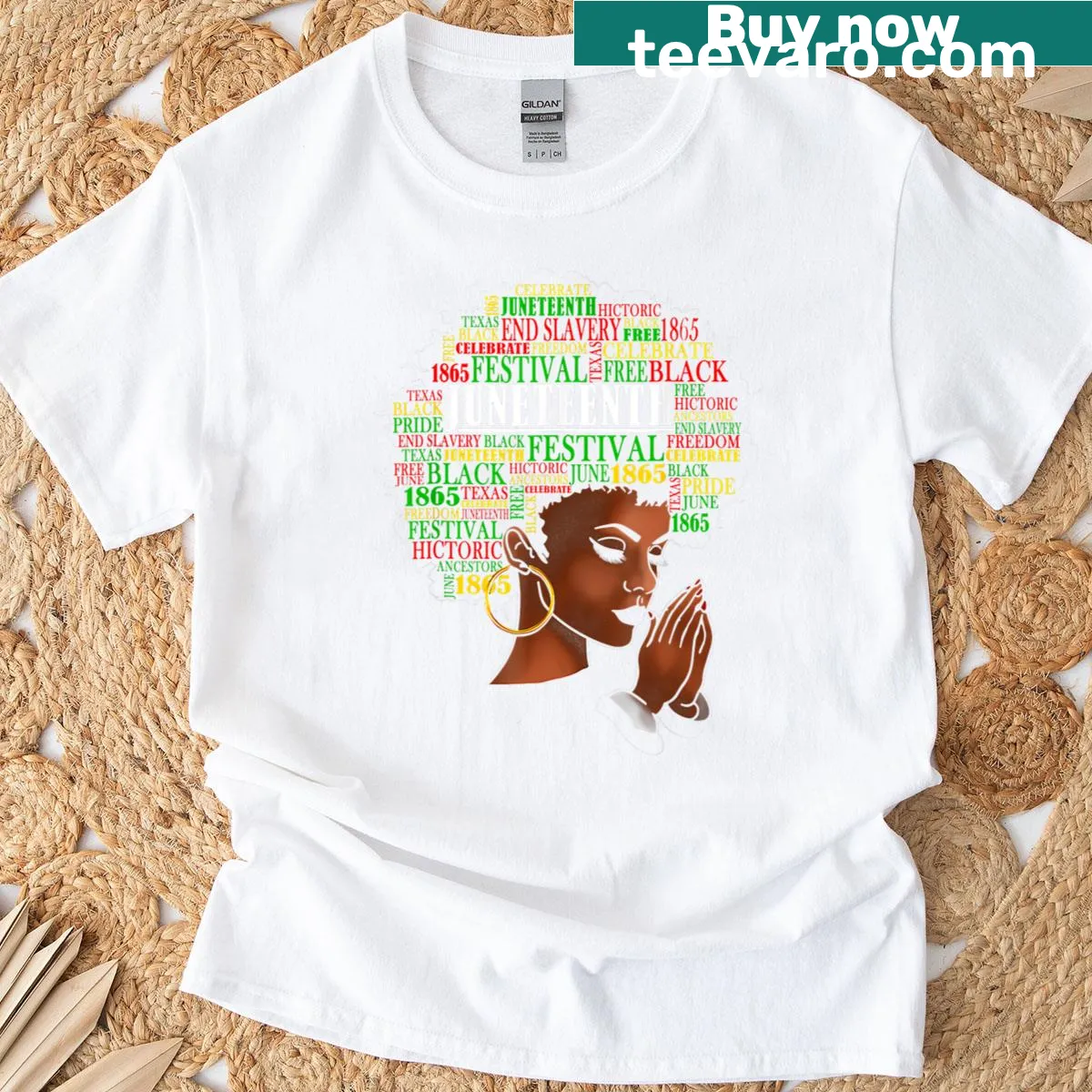 T-shirt featuring Afro word art celebrating Black women — on a men's t-shirt