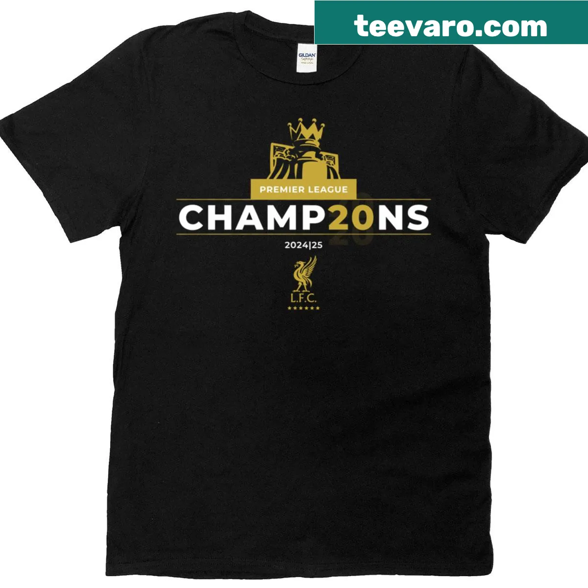 Liverpool Premier League Champions t-shirt with club emblem — on a men's t-shirt
