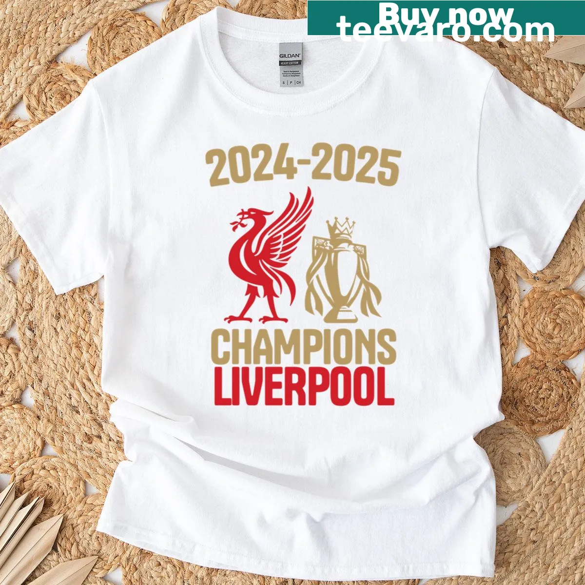 T-shirt celebrating Liverpool FC's 20th Premier League title with bold text. — on a men's t-shirt