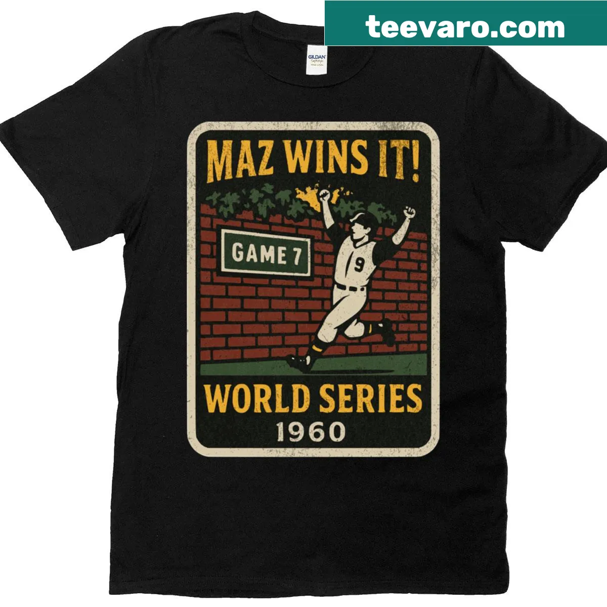 T-shirt commemorating Maz's 1960 World Series home run — on a men's t-shirt