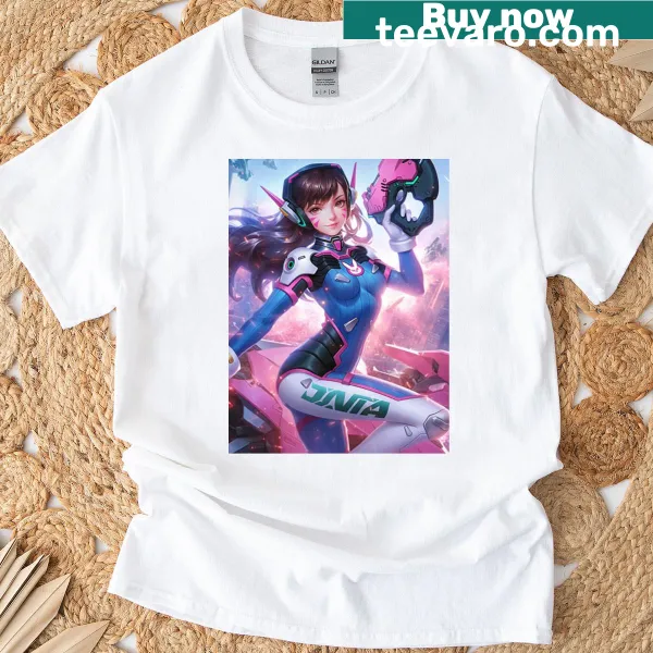 Mecha Waifu graphic T-shirt featuring a robot character