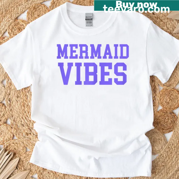 T-shirt with a whimsical mermaid illustration promoting yoga and meditation