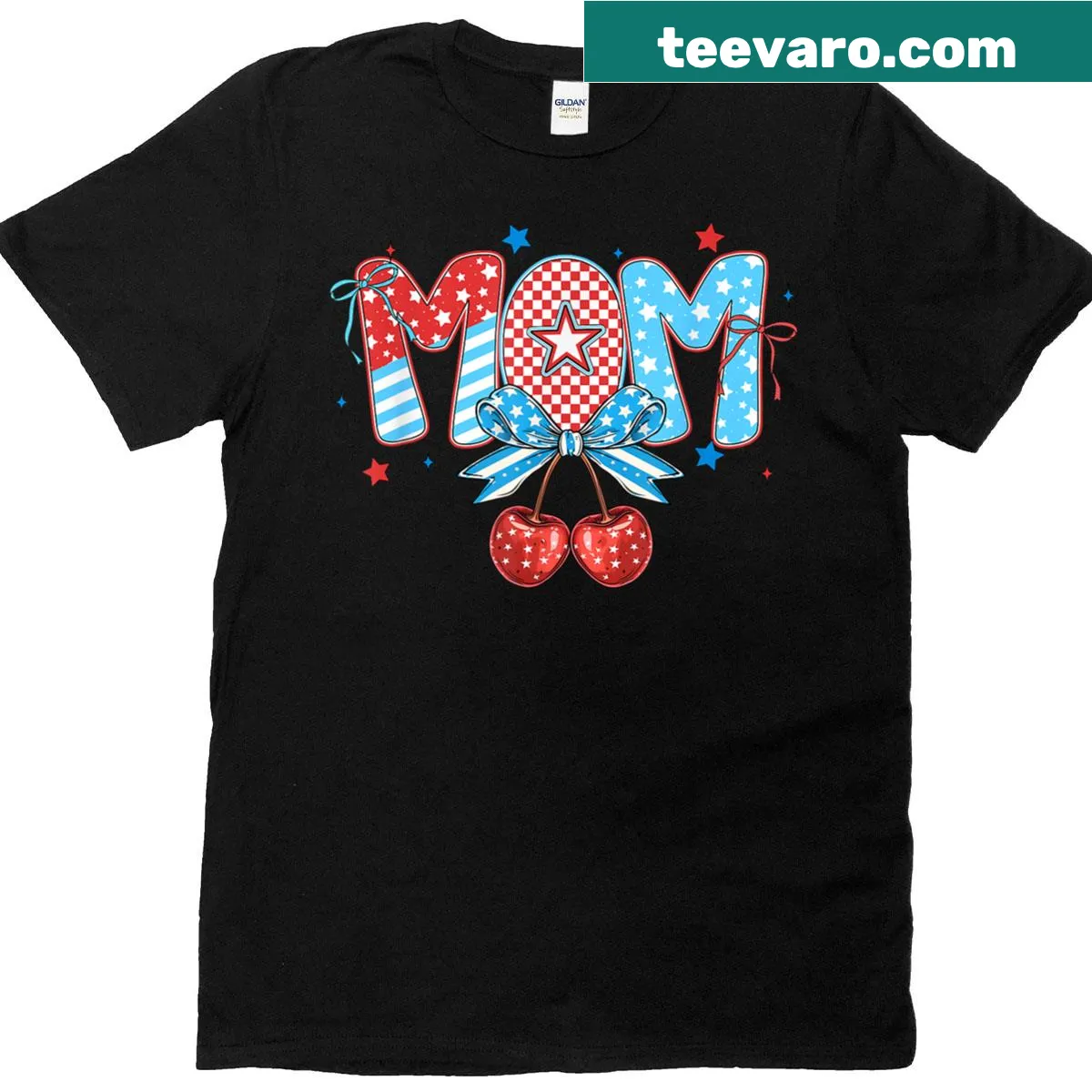 Patriotic T-shirt with memorial ribbon design for Independence Day — on a men's t-shirt