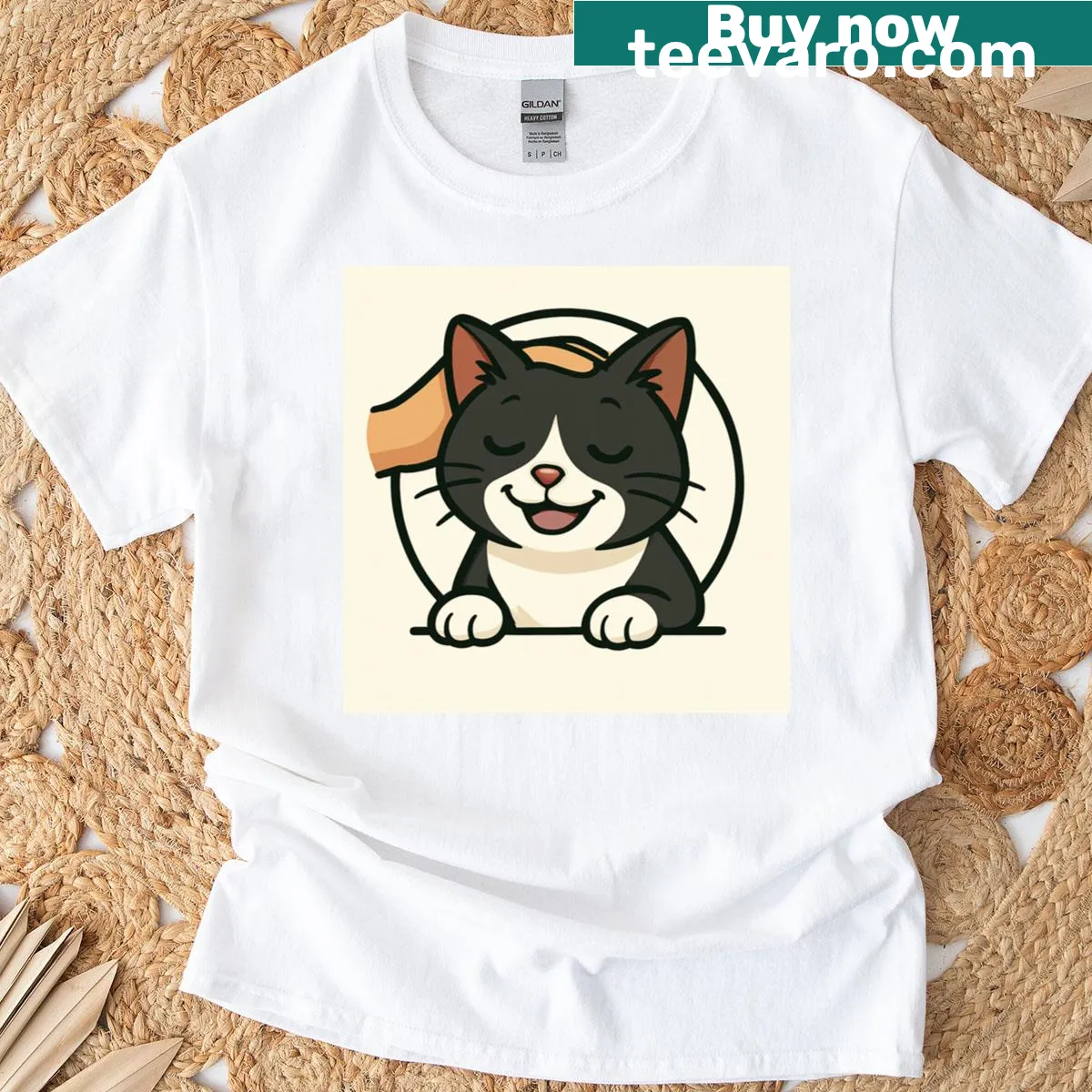 Adorable cat graphic on Morgana Toshikis T-shirt — on a men's t-shirt
