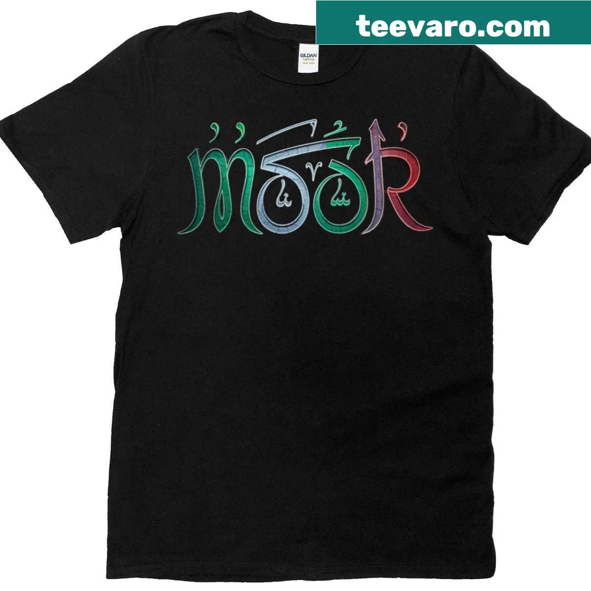 Moorish King graphic T-shirt with bold typography — on a men's t-shirt