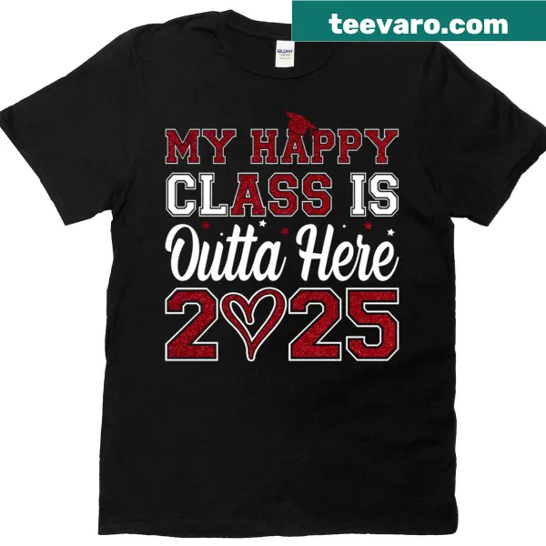 Graduation T-shirt for Class of 2025 with cheerful design