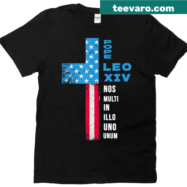 Pope Leo XIV election-themed graphic t-shirt.