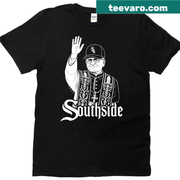 Oversized T-shirt featuring Pope Leo and South Side Chicago themes