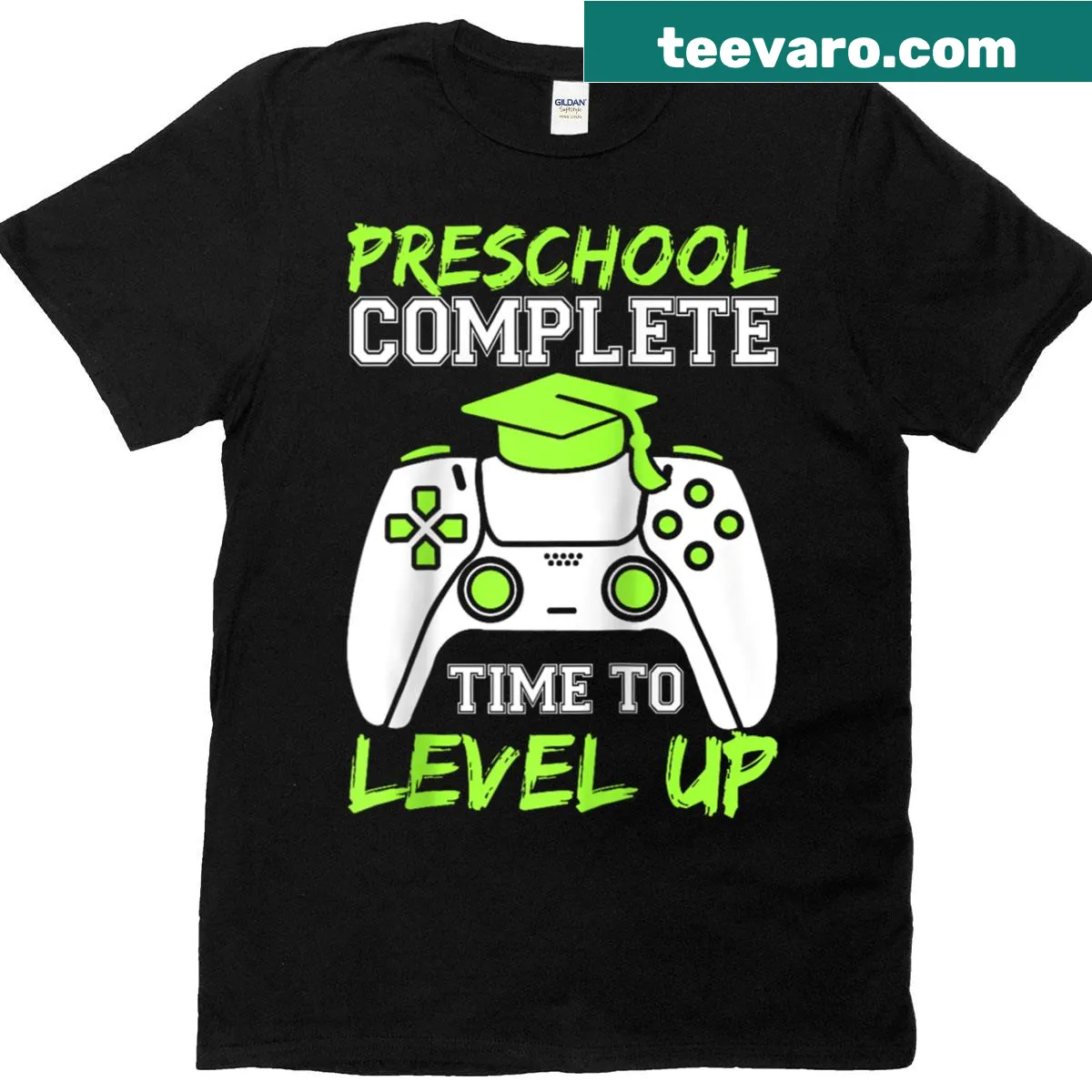 Raglan T-shirt with 'Time To Level Up' for preschool graduation. — on a men's t-shirt