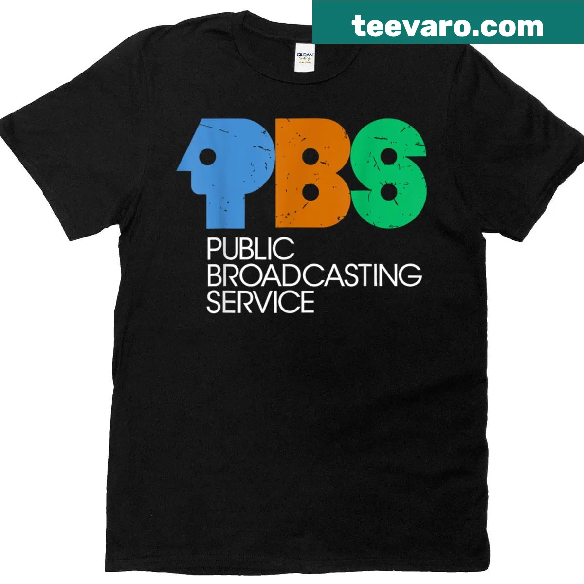T-shirt advocating for public broadcasting service support — on a men's t-shirt