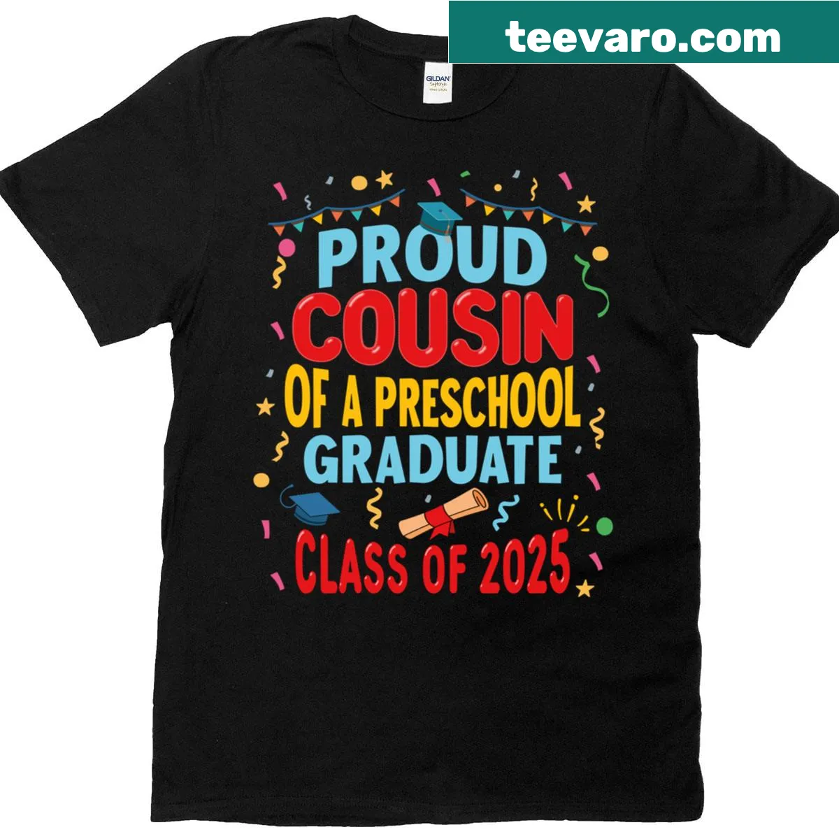 Proud cousin of 2025 preschool graduate t-shirt — on a men's t-shirt