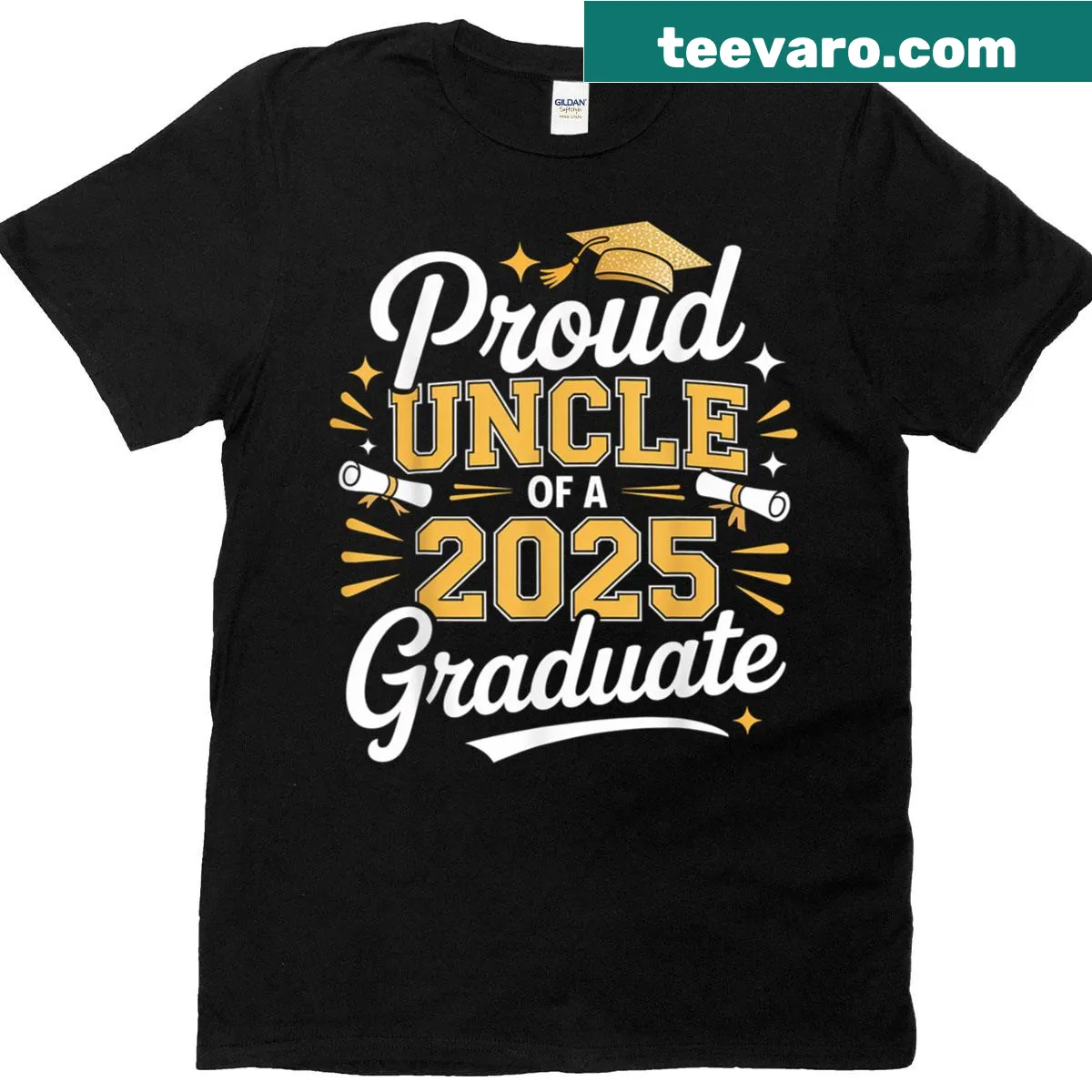 Text design for proud uncle of a Class of 2025 graduate — on a men's t-shirt