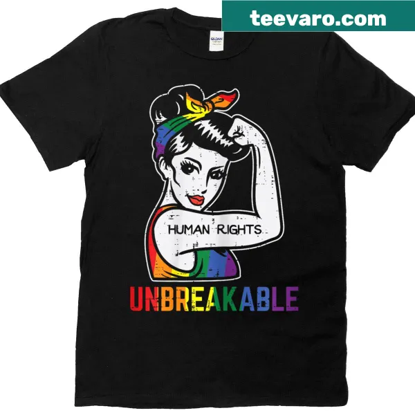 Rainbow flag design representing LGBTQ+ rights on T-shirt