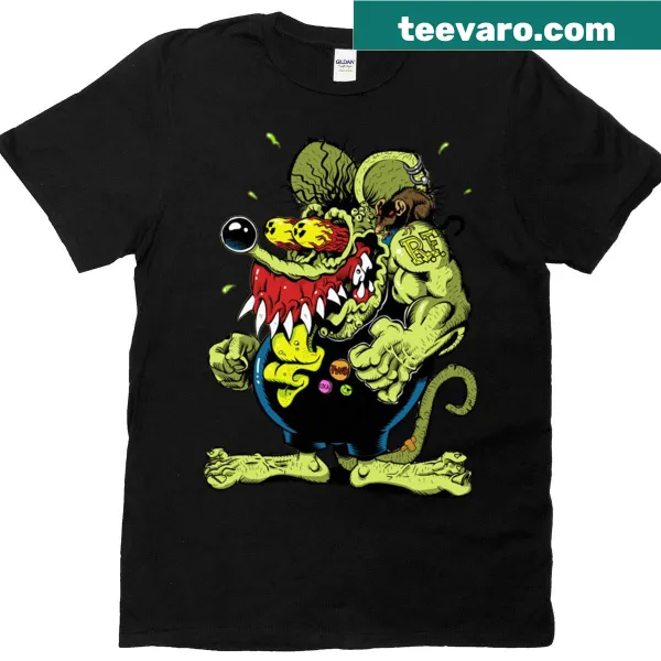 T-shirt featuring Rat Fink, an iconic character in car culture