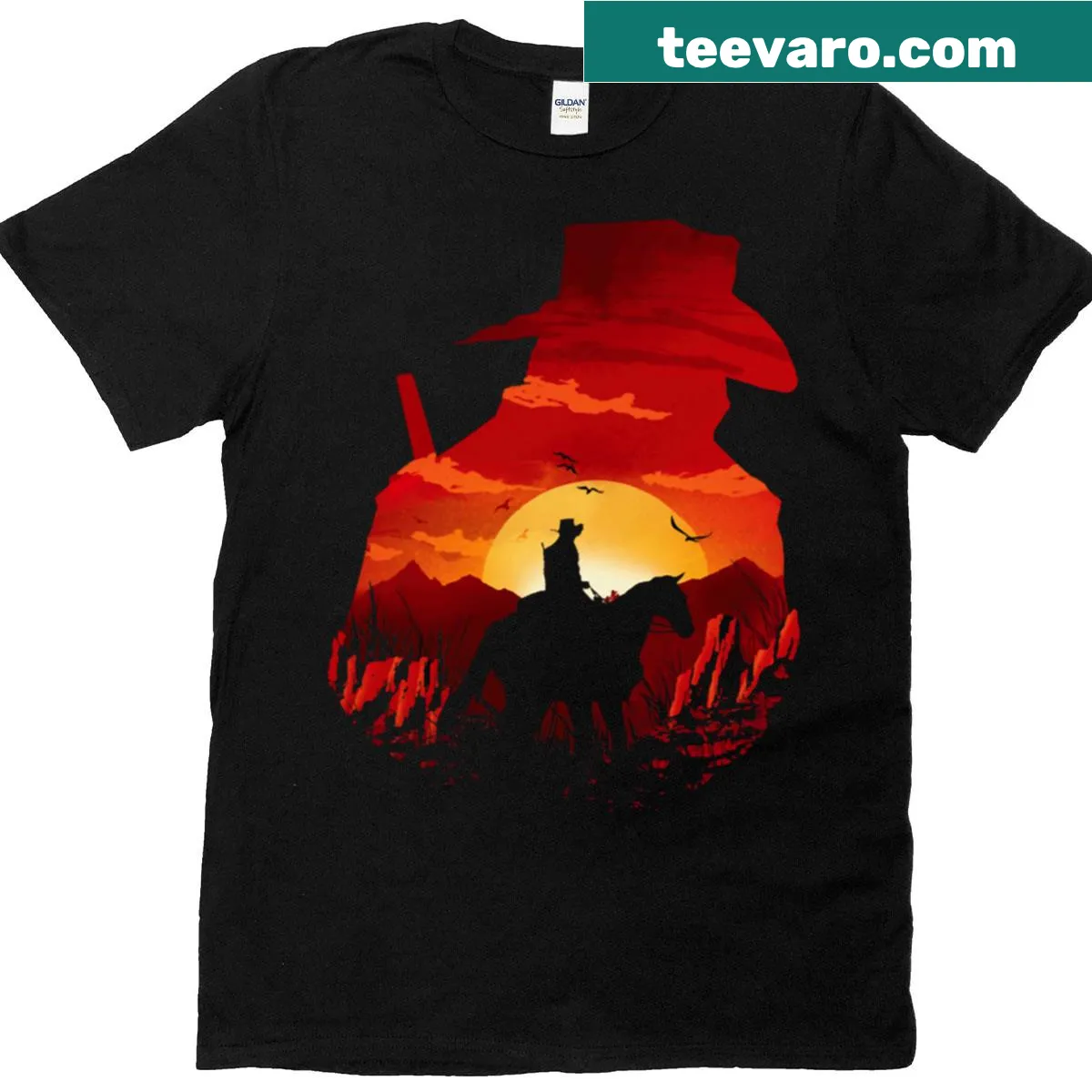 Minimalist red logo on a casual T-shirt — on a men's t-shirt