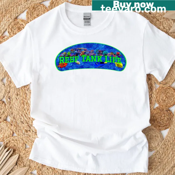 Illustration of reef tank life on a T-shirt.