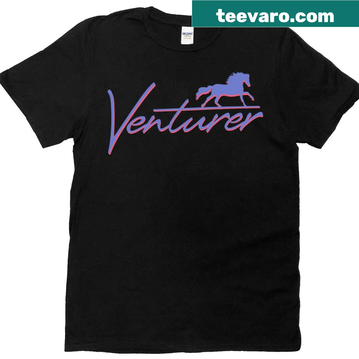 T-shirt featuring Rivals TV series logo graphic — on a men's t-shirt
