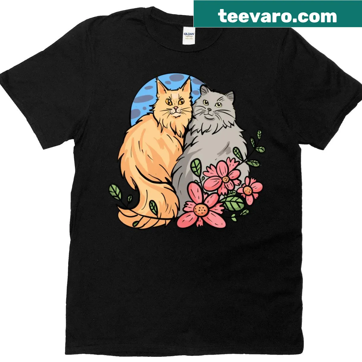 Illustrative T-shirt featuring Rurik and Neptune characters — on a men's t-shirt