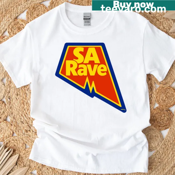 Bold typography T-shirt celebrating rave culture.