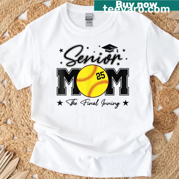T-shirt celebrating softball seniors and proud moms