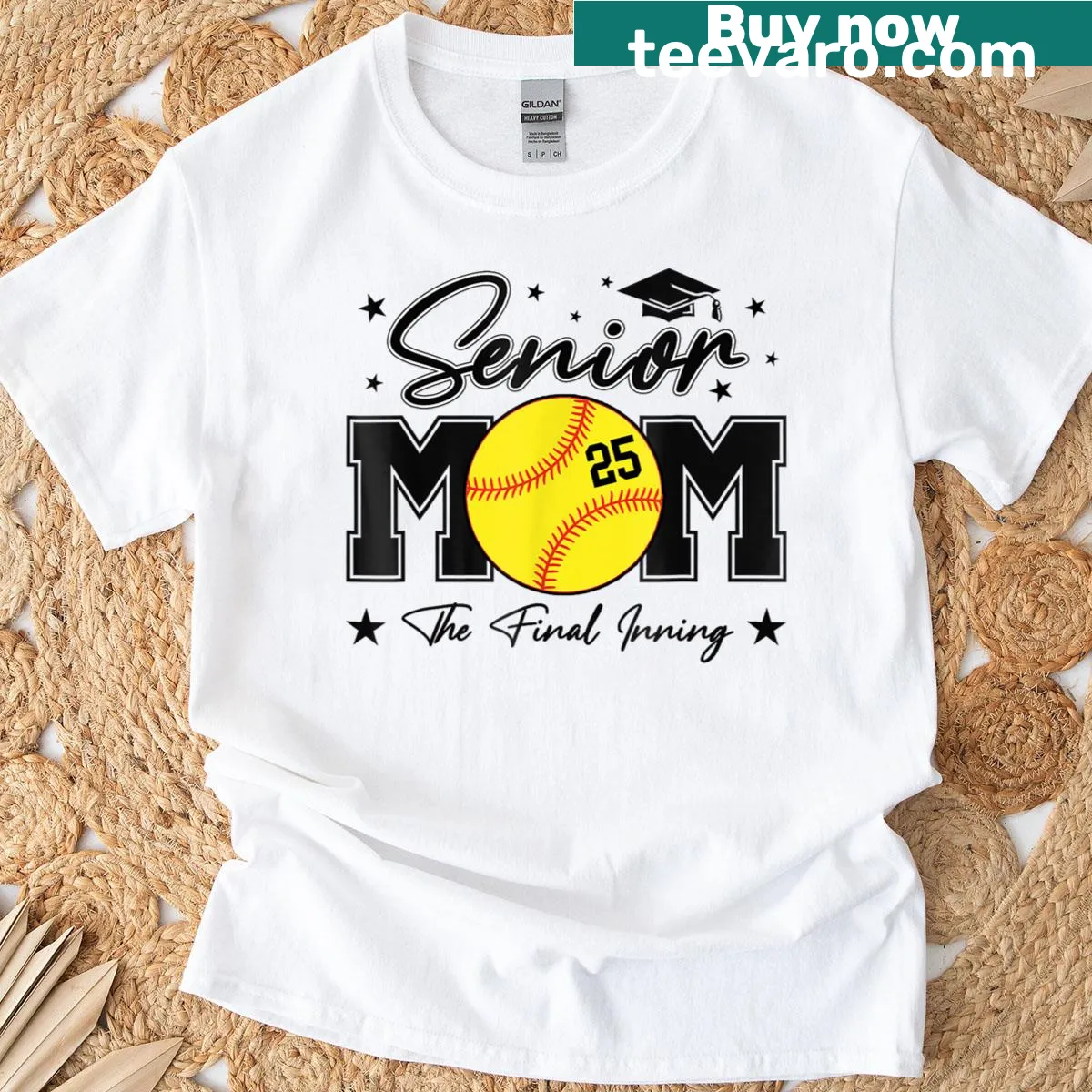 T-shirt celebrating softball seniors and proud moms — on a men's t-shirt