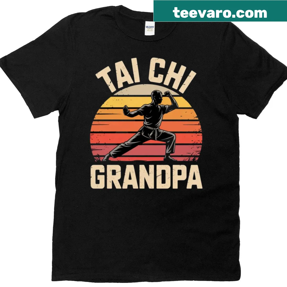 Funny Tai Chi Grandpa T-shirt with playful typography — on a men's t-shirt