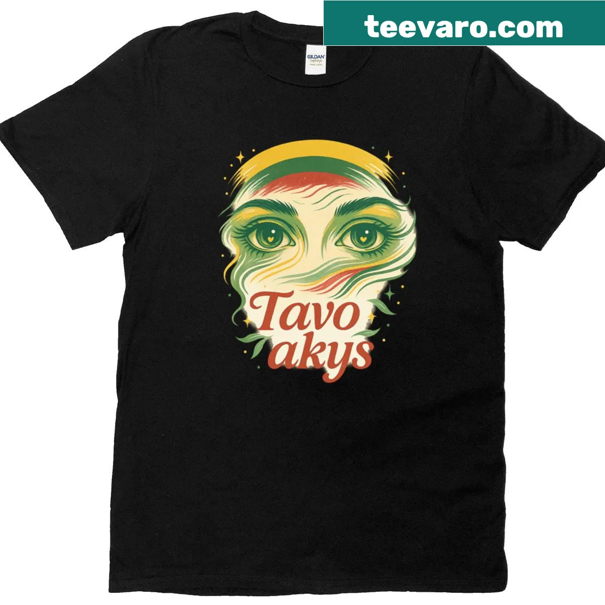 Vintage-style T-shirt celebrating the Eurovision 2025 Lithuania entry — on a men's t-shirt