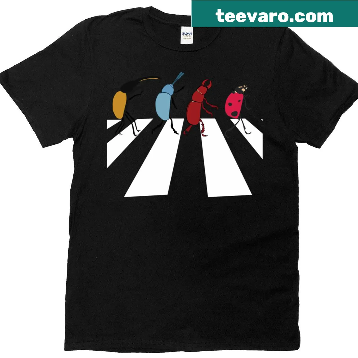 Vintage-style T-shirt honoring The Beetles with an iconic design — on a men's t-shirt