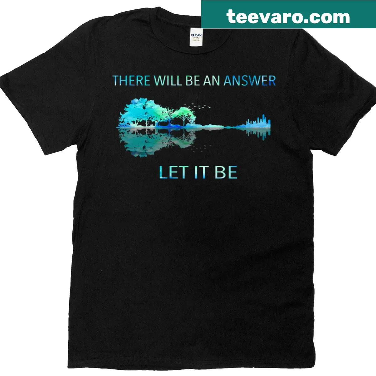 Inspirational Let It Be T-shirt with bold typography — on a men's t-shirt