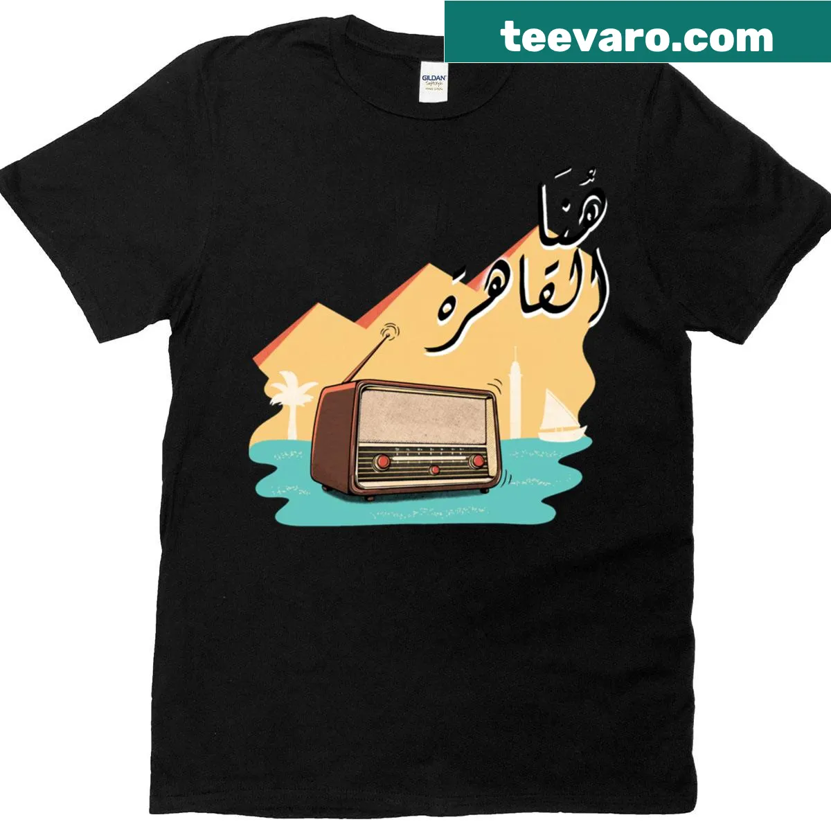 Graphic T-shirt celebrating Cairo with a cultural design — on a men's t-shirt