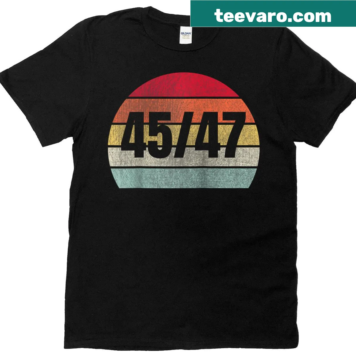 Retro baseball tee featuring Trump 2025 with dual presidential numbers — on a men's t-shirt